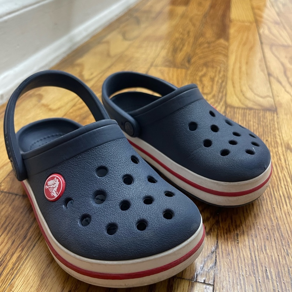 CROCS Blue and Red Sandals with Ventilation Holes